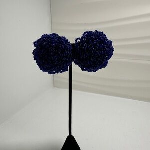 Vintage Large Beaded clip on earrings